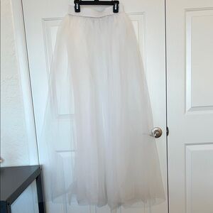 Free People White Tiered Maxi Skirt
